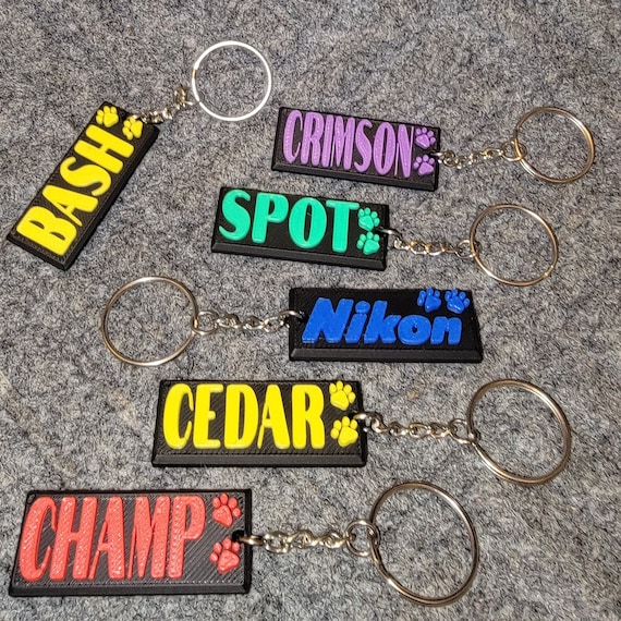Personalized Pet / Other Name Key Tag / Key Chain 20mm X 50mm 