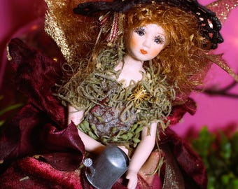 OOAK DOLL Oli Forrest Fae Haunted - Forest, Grounding Energy, Energetic Balance, Healing, Intuitive spiritual guides inner peace - LunasINN