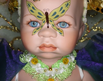 ACITVE FAIRY - Patch the Spring, light & Earth male fairy haunted doll - positive - protector of the forrest and loves butterflies