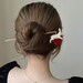 Rabbit Hairpin Rabbit Hair Stick With Red Velvet Ball Kawaii - Etsy
