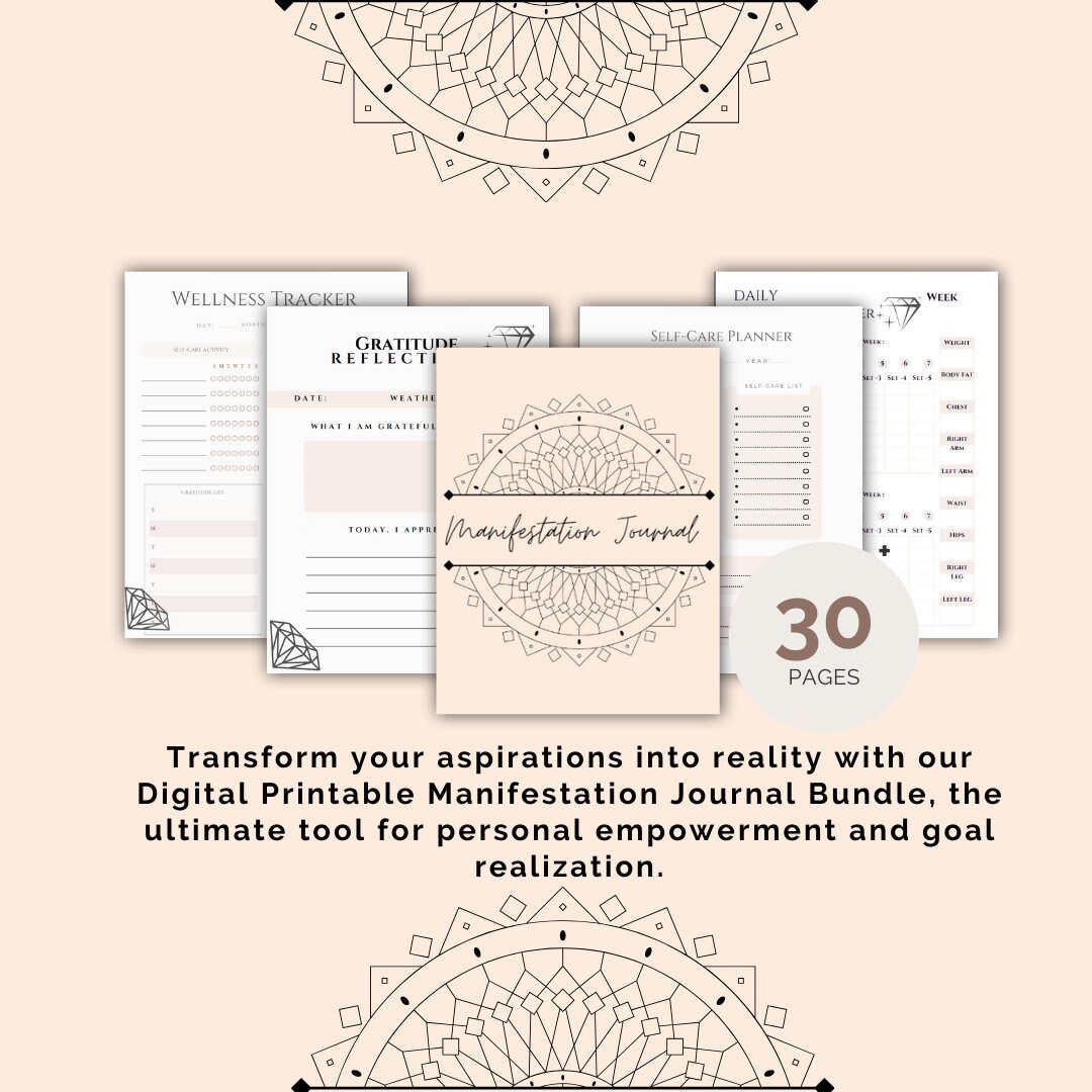 Manifestation Journal Bundle Printable | Law of Attraction Tracker ...