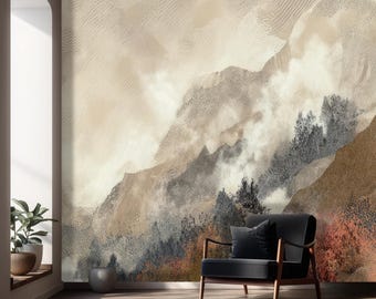 Abstract Mountain View Peel and Stick Wall Mural