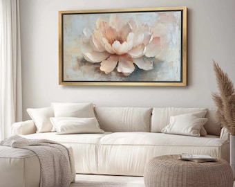 Floral Framed Canvas Horizontal Panoramic Wall Art Prints