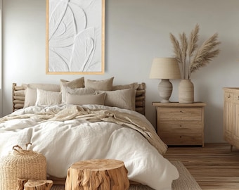 White Textured Effect Wall Art Digital Printable Abstract LARGE Wall Decor