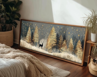 Festive Panoramic Landscape Framed or Unframed Canvas Wall Art Prints