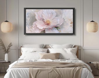 Horizontal Floral Wall Art Digital Printable Textured Effect