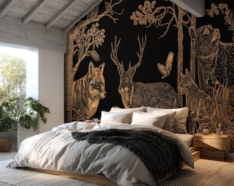 Woodland Animals Wall Mural Peel and Stick