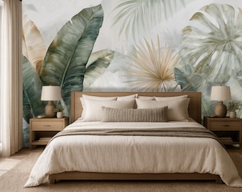 Tropical Botanical Wall Mural Peel and Stick
