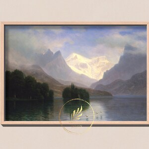 Mountainscape, Digital printable wall art, Art print, Vintage landscape, Oil painting. #15