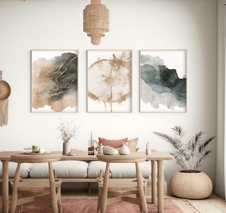 Quadro Putuo Decor 3 Peças Montanha - Arte Parede MDF Moderno