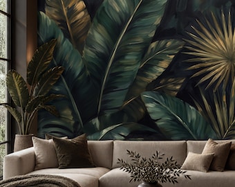 Tropical Botanical Wall Mural Peel and Stick