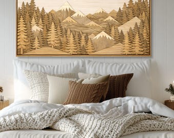 Mountain Framed or Unframed Canvas Horizontal Wall Art Prints