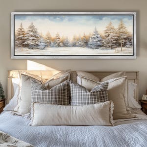 Winter Scenery Framed Canvas Horizontal Panoramic Wall Art Prints