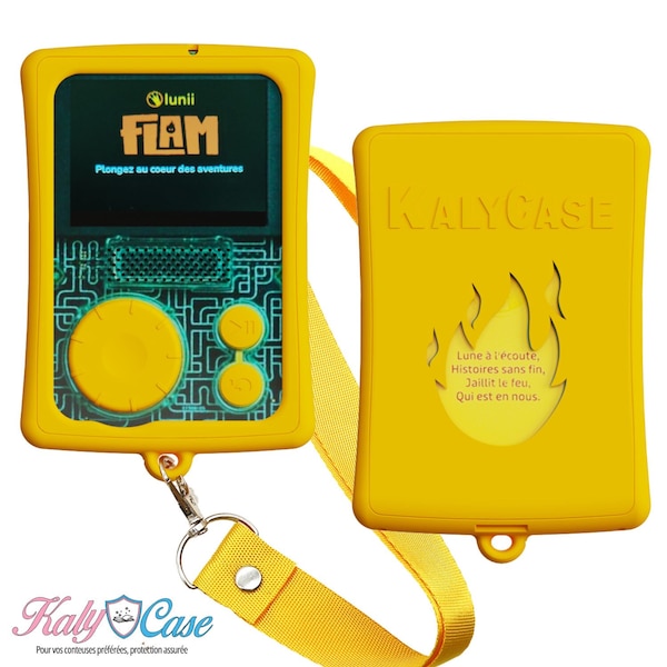 Housse Protection Compatible Flam Lunii - Kalycase Etui Silicone Jaune - Pochette Conteuse Histoire