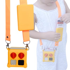 Coque de Protection Compatible Yoto Mini - Housse KALYCASE - Bandoulière & Pochette Porte Carte inclus - Pochette Silicone Jaune