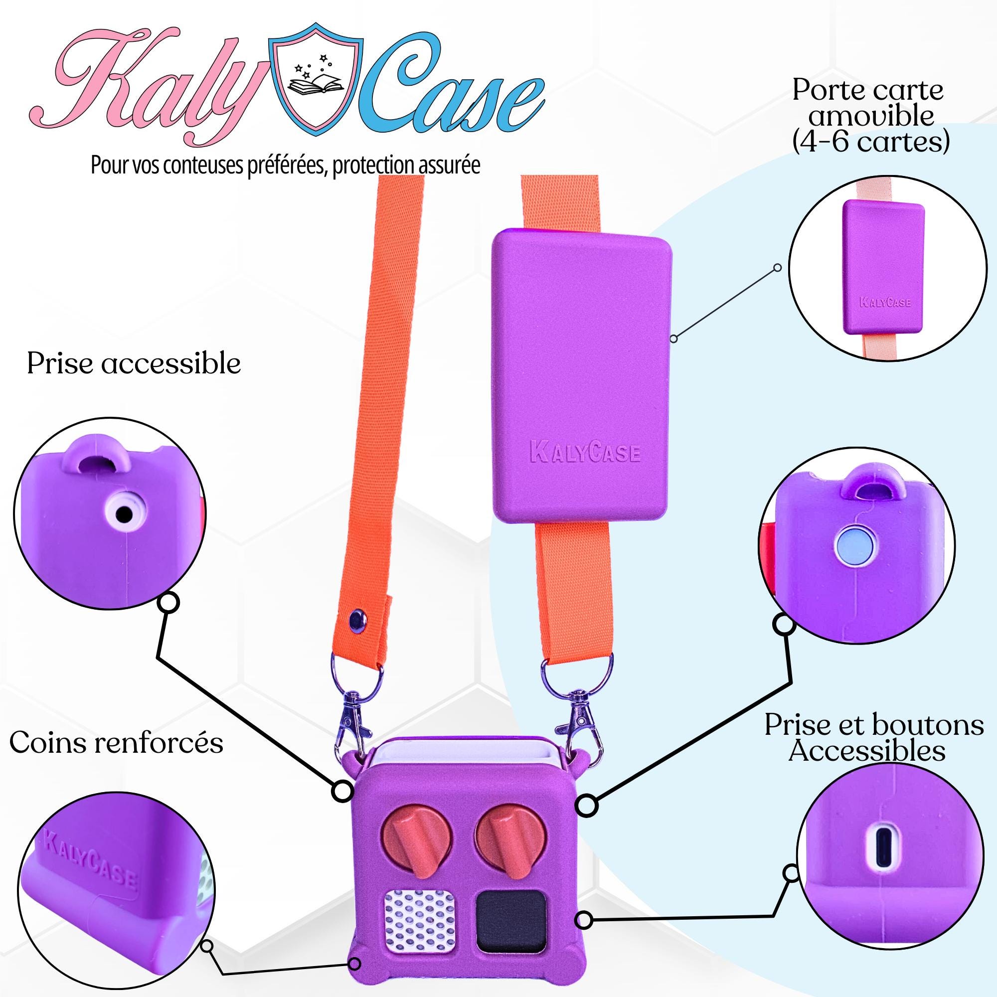 KALYCASE Housse Silicone Yoto Mini + Pochette Cartes + Bandoulière - Protection Pêche
