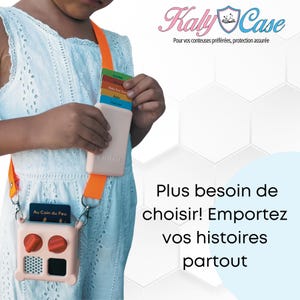 Yoto mini - Etui de Protection Compatible Yoto Mini - Housse KALYCASE Pèche - Bandoulière & Sacoche Porte Carte inclus Conteuse
