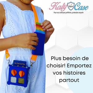 Housse de Protection Yoto Mini - Étui de Transport bleu en Silicone avec Bandoulière - Porte carte Conteuse Yoto Mini