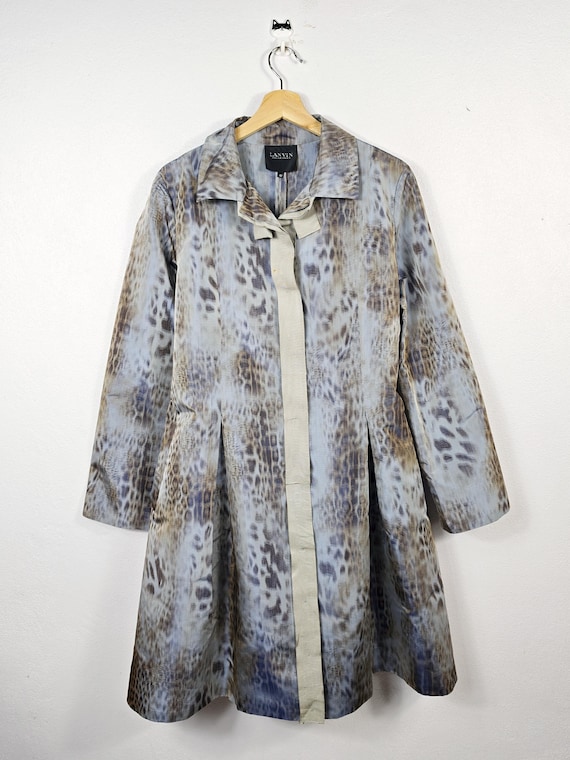 Lanvin, Rare Vintage 2000s Lanvin Collection Overprint Trench Coat Jacket Made in Japan