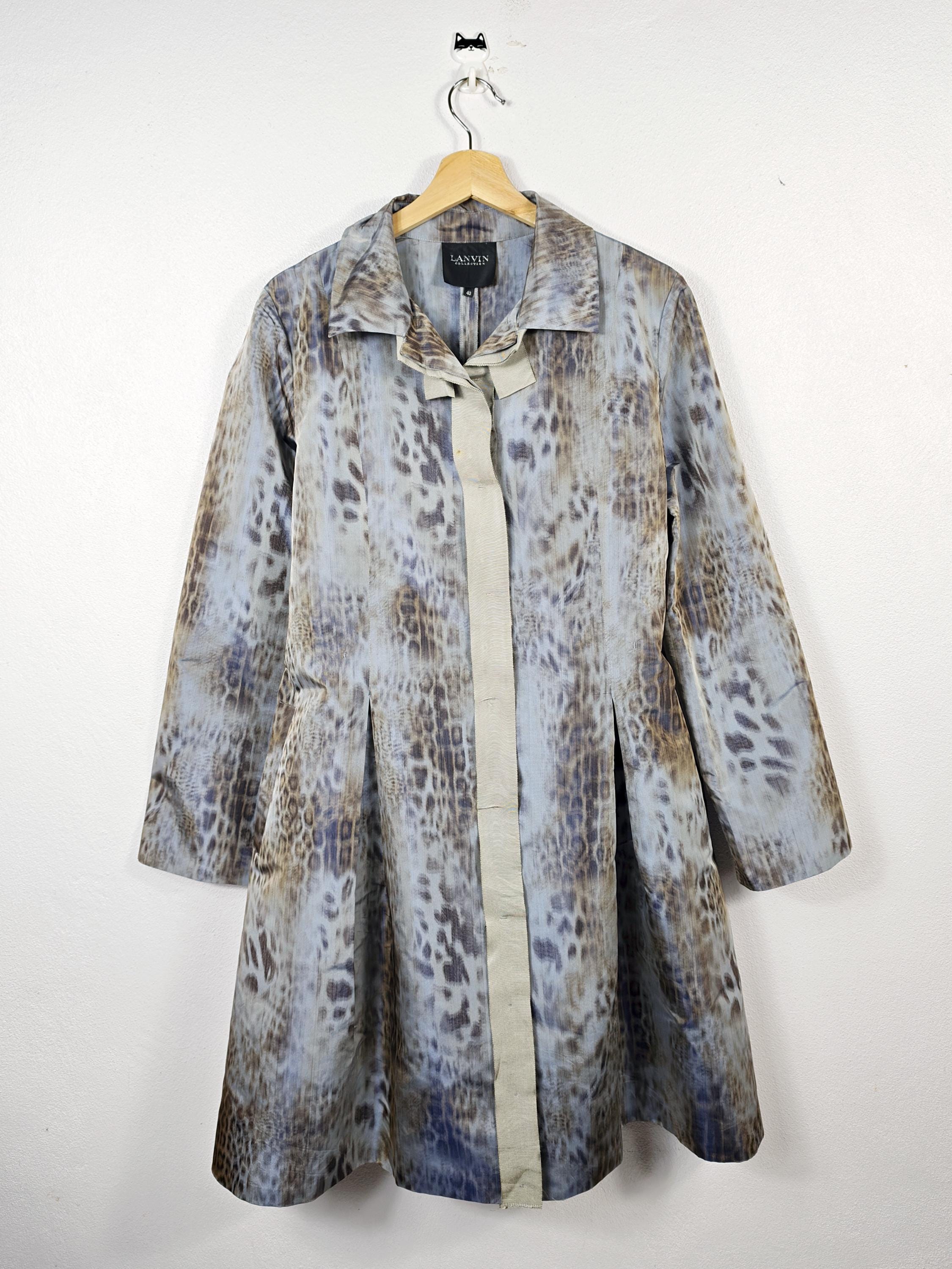 Lanvin, Rare Vintage 2000s Lanvin Collection Overprint Trench Coat Jacket Made in Japan