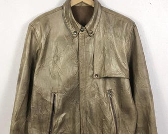 Seltene Vintage Loewe Distressed Lederjacke Made in Spain