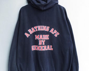 Felpa con cappuccio e cerniera vintage A Bathing Ape, anni 2000, realizzata in Giappone
