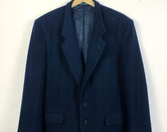 Vintage 80s CHRISTIAN DIOR Herringbone Stipe Wool Double Breasted