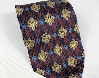 Corbata de seda con monograma de Medusa de Gianni Versace, vintage y poco común, fabricada en Italia