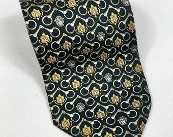 Rare Vintage Gianni Versace Medusa Monogram Silk Tie Made in Italy