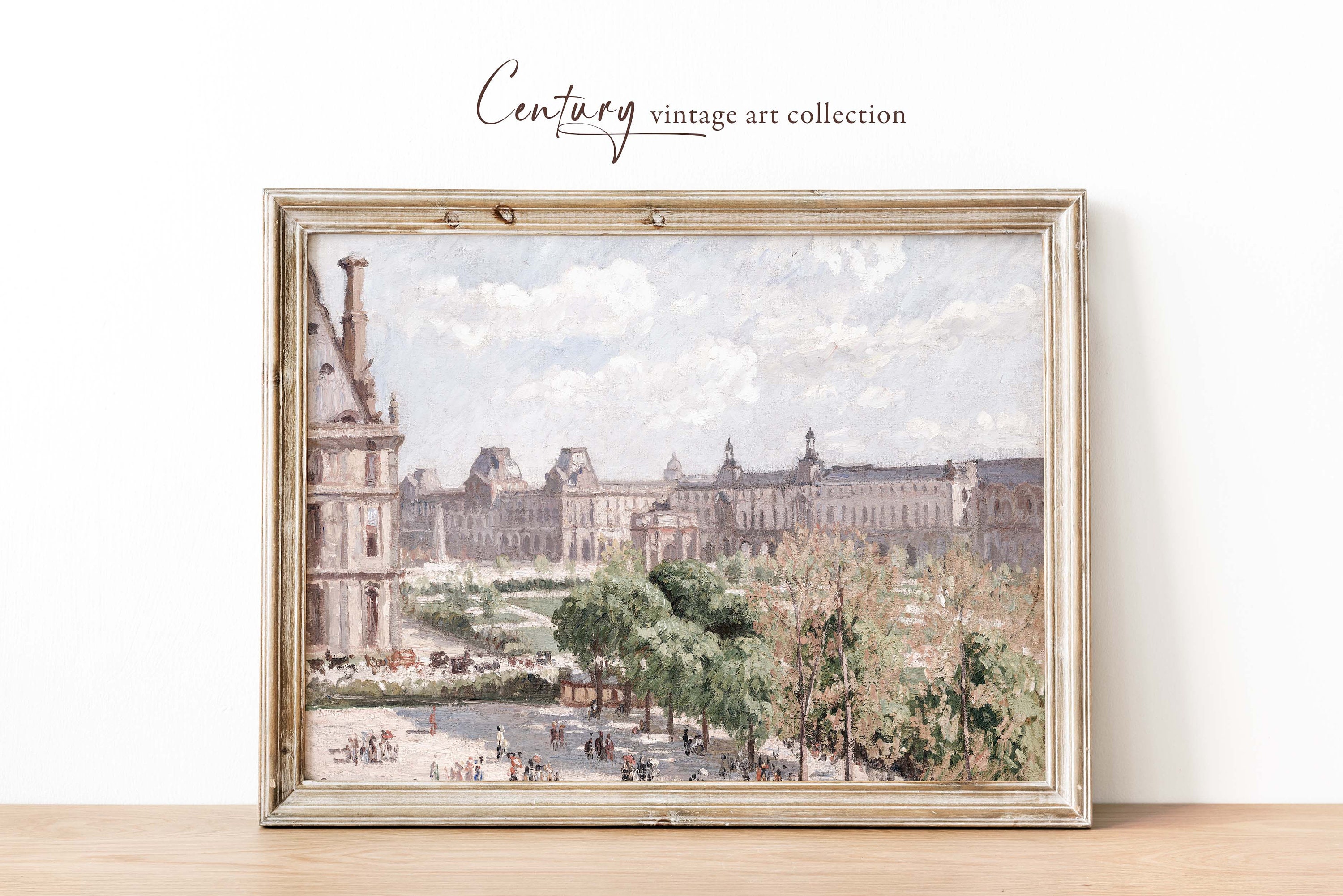 Paris City Scene Vintage Printable Art Download 19th Century Oil ...