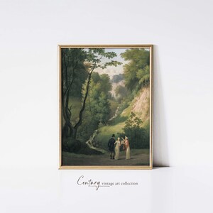 Vintage Printable Art Download | Figures in a Landscape | 19th Century Painting, Cottagecore Rustic Aesthetic Vintage Printable Wall Art