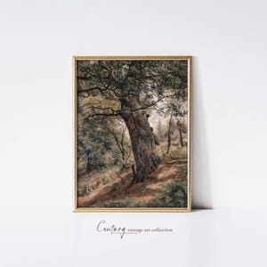 Tree Study | Vintage Printable Art Download | 19th Century Nature Oil Painting | Rustic Farmhouse Aesthetic Printable Art Digital Download