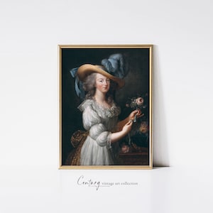 Vintage Printable Art Download | Portrait of Marie Antoinette | 18th Century Oil Painting | Rococo Portrait Digital Wall Art Download