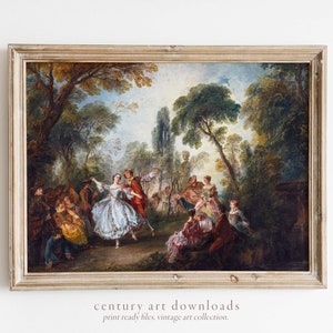 Vintage Printable Art Download | La Camargo Dancing | 18th Century Oil Painting