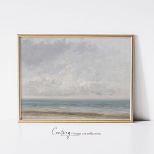 Vintage Printable Art Download | Muted Seascape | 19th Century Oil Painting | Digital Printable Art Download | Rustic Nautical Wall Art