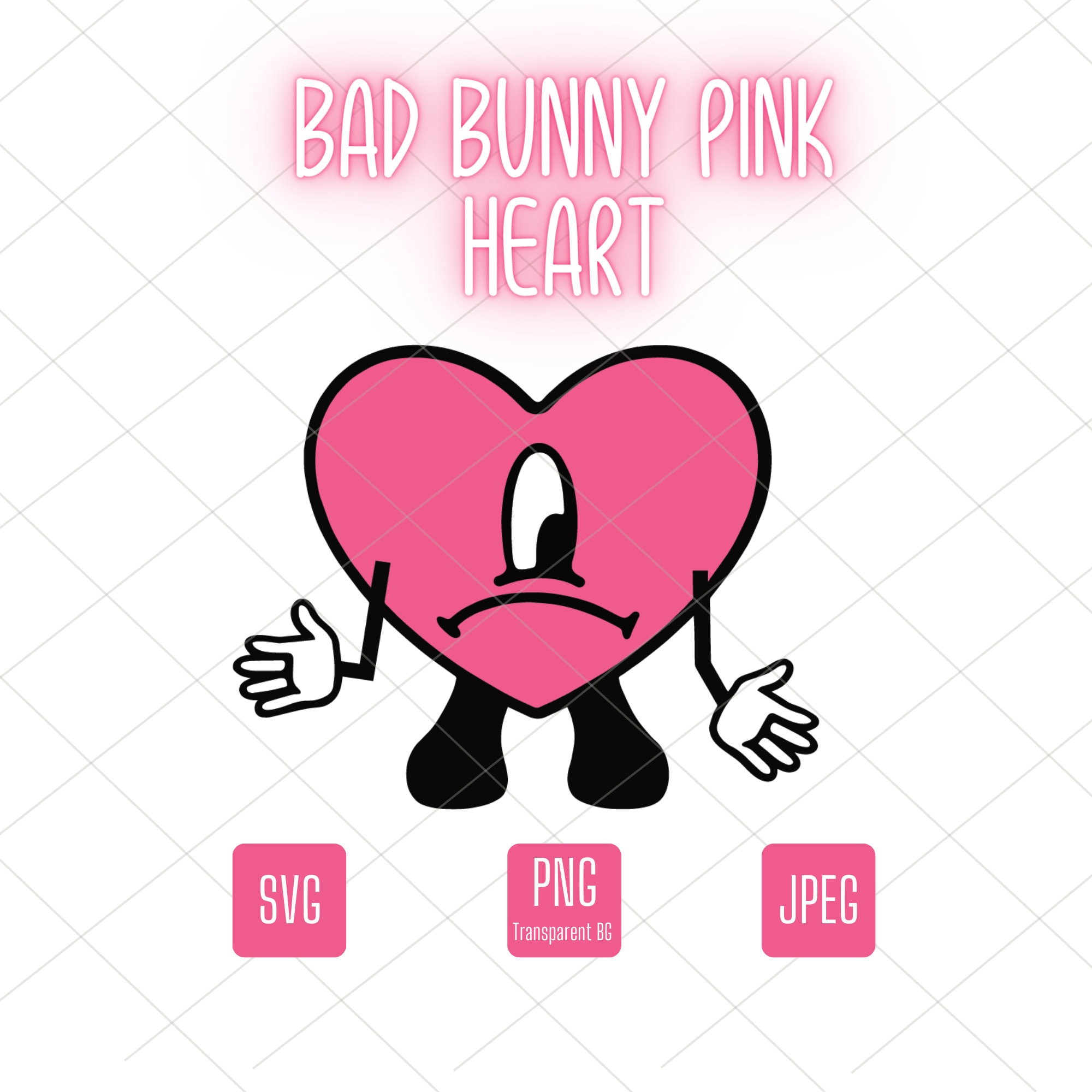 Bad Bunny Pink Heart SVG/PNG/JPEG -  Hong Kong