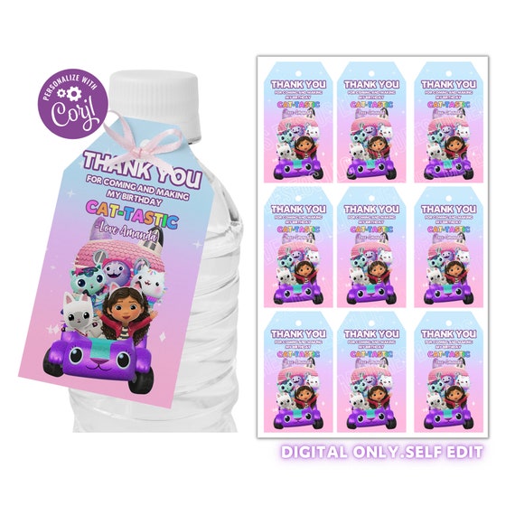 Gabby Dollhouse Thank You Tags DIGITAL Self Edit in Corjl Etsy