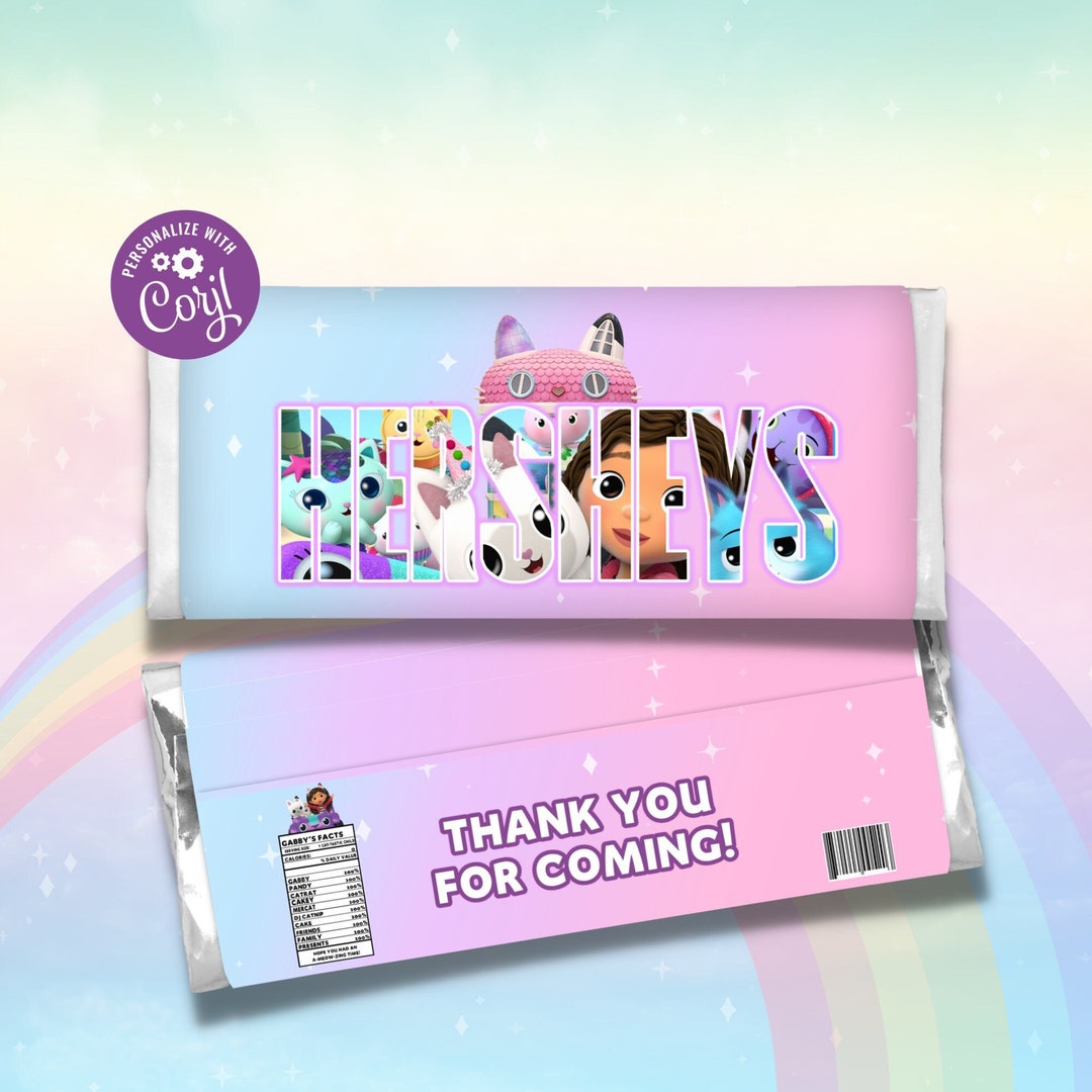 EDITYOURSELF in Corjl Gabby's Dollhouse Chocolate Bar Labels / Try