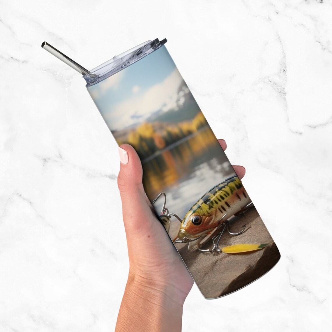Fishing Lure Sublimation Tumbler Wrap 20 Oz Skinny Tumbler Etsy