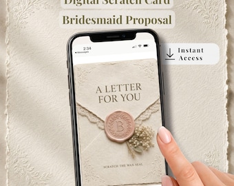 Digital Scratch Card Bridesmaid Proposal, Will You Be My Bridesmaid, Instant Download, Wedding Surprise, Bridal Party Ask, Send by Text