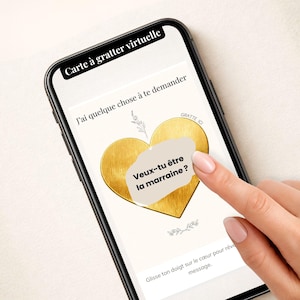 Demande marraine carte à gratter virtual – Veux-tu être la marraine – Carte virtual – Envoi par texto ou courriel