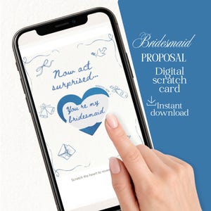 Bridesmaid Proposal Digital Scratch Card, Funny Will You Be My Bridesmaid, Virtual Scratch Off Card, Phone Surprise Reveal, Instant Download