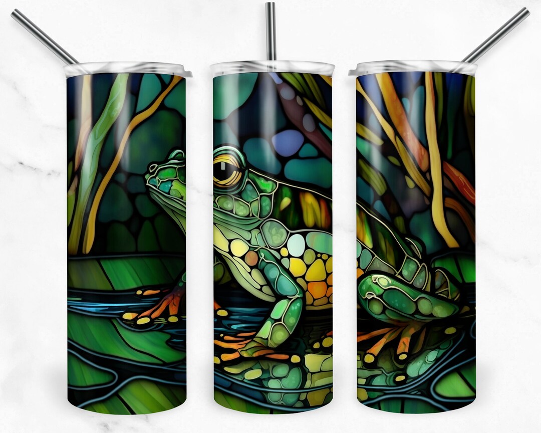 Frog Tumbler Wrap 20 Oz Skinny Tumbler Sublimation Design Straight ...