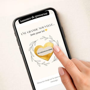 French Digital Scratch Card Pregnancy Announcement, We’re Expecting a Baby, Virtual Reveal Card, Unique Surprise, Send by Text, Download