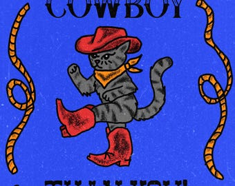cowboy cat print