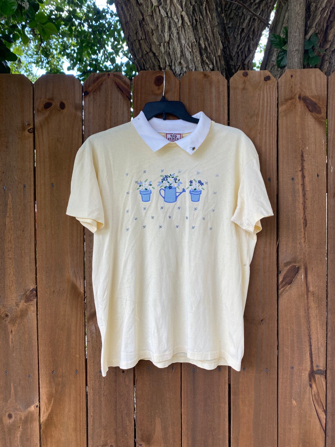 Vintage Morning Sun Top Stitch Flowers and Bees Single Stitch Tshirt Size Large Etsy