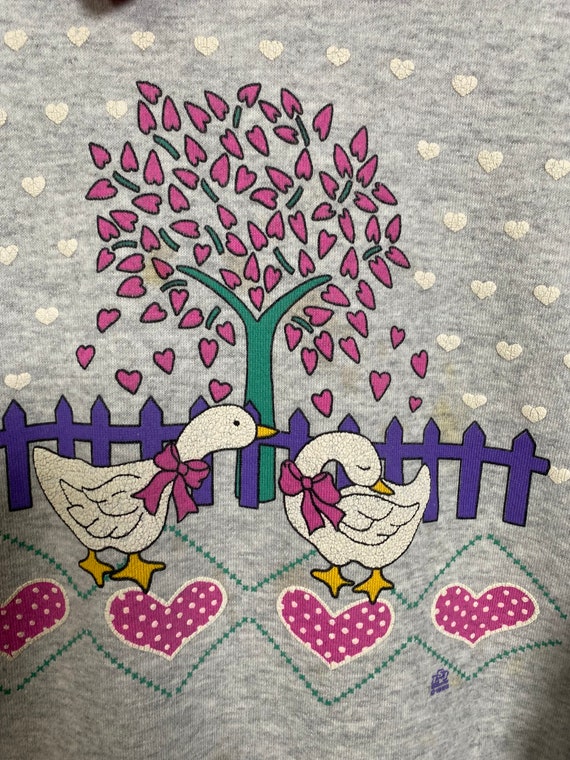 Vintage 1992 Hearts and Ducks Heart Leaves Tree S… - image 3