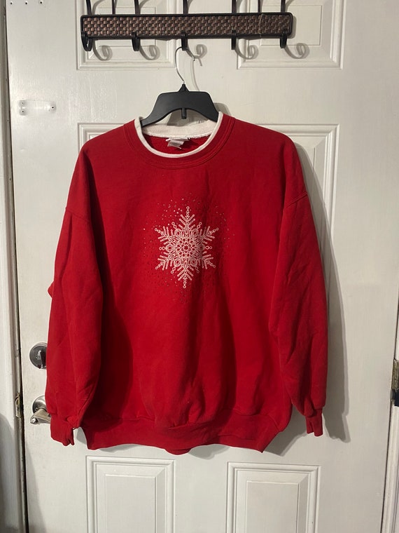 Vintage Morning Sun Red Pullover Sweatshirt Snowfl