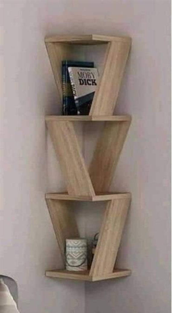 Unique Geometic Corner Shelf Etsy