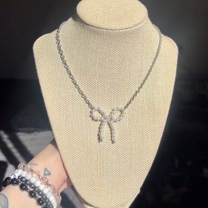 Pearl Bow Necklace - Coquette Pearl Bow jewelry